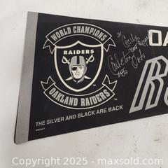 MaxSold Auction: Oakland Raiders Pennant - Signed by Jack Tatum and Carleton Oats - Lot B - Sacramento (California, USA) SELLER MANAGED Reseller Online Auction - Arden Way
