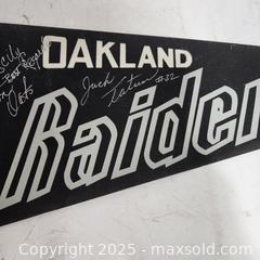 MaxSold Auction: Oakland Raiders Pennant - Signed by Jack Tatum and Carleton Oats - Lot B - Sacramento (California, USA) SELLER MANAGED Reseller Online Auction - Arden Way