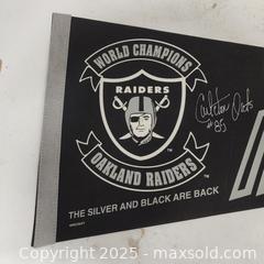 MaxSold Auction: Oakland Raiders Team Pennant - Signed by Jack Tatum and Carleton Oats - Lot A - Sacramento (California, USA) SELLER MANAGED Reseller Online Auction - Arden Way