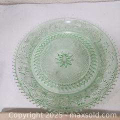 MaxSold Auction: Tiara Exclusive Indiana Glass Green Sandwich Glass Serving Platter - Sacramento (California, USA) SELLER MANAGED Reseller Online Auction - Arden Way