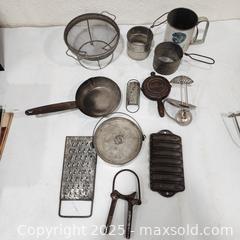 MaxSold Auction: Variety Set of Cooking, Baking, and Prep Tools - Cast Iron Griswold - Sacramento (California, USA) SELLER MANAGED Reseller Online Auction - Arden Way