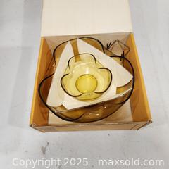 MaxSold Auction: Vintage Anchor Hocking 3-Piece Chip &#38; Dip Set (Honey Gold) - Sacramento (California, USA) SELLER MANAGED Reseller Online Auction - Arden Way