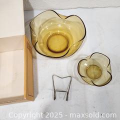 MaxSold Auction: Vintage Anchor Hocking 3-Piece Chip &#38; Dip Set (Honey Gold) - Sacramento (California, USA) SELLER MANAGED Reseller Online Auction - Arden Way
