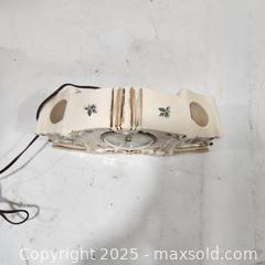 MaxSold Auction: Vintage Ceramic Electric Mantel Clock with Rose Motif - Working - Sacramento (California, USA) SELLER MANAGED Reseller Online Auction - Arden Way