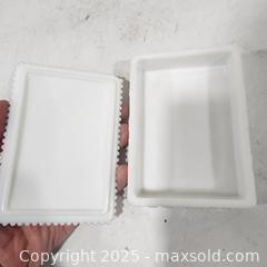 MaxSold Auction: Vintage Milk Glass Lot - Hobnail Bowl, Trinket Box, and Shoe - Sacramento (California, USA) SELLER MANAGED Reseller Online Auction - Arden Way