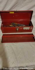 MaxSold Auction: Red Painted Metal Toolbox with Assorted Hand Tools - Toronto (Ontario, Canada) SELLER MANAGED Downsizing Online Auction - Rutherford Avenue
