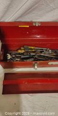 MaxSold Auction: Red Painted Metal Toolbox with Assorted Hand Tools - Toronto (Ontario, Canada) SELLER MANAGED Downsizing Online Auction - Rutherford Avenue