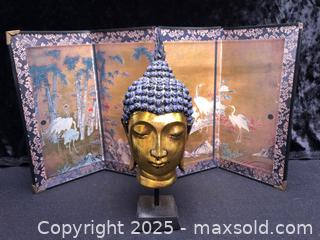 MaxSold Auction: Buddha Head and Folding Screen - Saanich (British Columbia, Canada) SELLER MANAGED Downsizing Online Auction - Colquitz Avenue