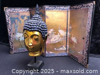MaxSold Auction: Buddha Head and Folding Screen - Saanich (British Columbia, Canada) SELLER MANAGED Downsizing Online Auction - Colquitz Avenue