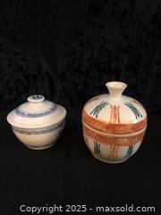 MaxSold Auction: Two Lidded Ceramic Rice Bowls  - Saanich (British Columbia, Canada) SELLER MANAGED Downsizing Online Auction - Colquitz