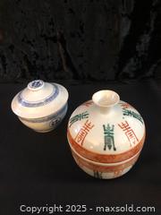 MaxSold Auction: Two Lidded Ceramic Rice Bowls  - Saanich (British Columbia, Canada) SELLER MANAGED Downsizing Online Auction - Colquitz