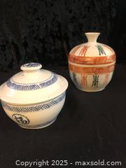 MaxSold Auction: Two Lidded Ceramic Rice Bowls  - Saanich (British Columbia, Canada) SELLER MANAGED Downsizing Online Auction - Colquitz