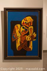 MaxSold Auction:  “Abstract Embrace” — original Striking Mid-Century Modern Cubist Expressionist Painting  - Newmarket (Ontario, Canada) SELLER MANAGED Downsizing Online Auction - Brimson Drive (STORAGE)