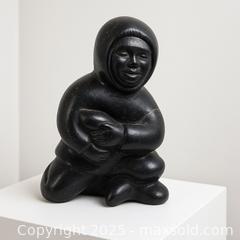 MaxSold Auction: Exceptional Inuit Soapstone Sculpture – Kneeling Figure with Seal - Newmarket (Ontario, Canada) SELLER MANAGED Downsizing Online Auction - Brimson Drive (STORAGE)