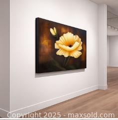 MaxSold Auction: “Golden Bloom” — Original Hand-Painted Floral Masterpiece - Newmarket (Ontario, Canada) SELLER MANAGED Downsizing Online Auction - Brimson Drive (STORAGE)