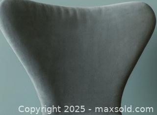 MaxSold Auction: Modern Velvet “Swan-Back” Accent Chair — Gold Leg Edition - Newmarket (Ontario, Canada) SELLER MANAGED Downsizing Online Auction - Brimson Drive (STORAGE)