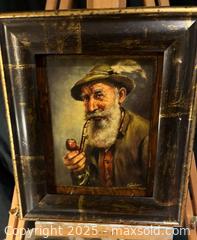 MaxSold Auction: VINTAGE Signed Textured Portrait Print – Old-World Pipe Smoker in Premium Antique Frame” - Newmarket (Ontario, Canada) SELLER MANAGED Downsizing Online Auction - Brimson Drive (STORAGE)