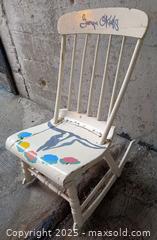 MaxSold Auction: Antique Rocking Chair painted in the style of Georgia O'Keefe - Barrie (Ontario, Canada) SELLER MANAGED Reseller Online Auction - Innisfil Street (STORAGE)