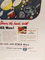 MaxSold Auction: "Shower the Bride with Pyrex ware" - Vintage Pyrex Advertising Ad  - Barrie (Ontario, Canada) SELLER MANAGED Reseller Online Auction - Innisfil Street (STORAGE)