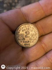 MaxSold Auction: 2 Francs coin 1940s - South Frontenac (Ontario, Canada) SELLER MANAGED Downsizing Online Auction - Battersea Road
