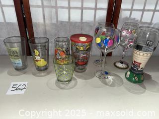 MaxSold Auction: Assorted Novelty Drinking Glasses Lot of 9 - Warwick (Rhode Island, USA) SELLER MANAGED Reseller Online Auction - Warwick Avenue