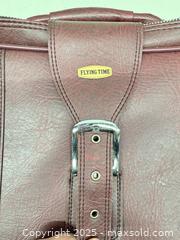 MaxSold Auction: Flying Time Vintage Hard-Sided Carry-On, Burgundy - Warwick (Rhode Island, USA) SELLER MANAGED Reseller Online Auction - Warwick Avenue