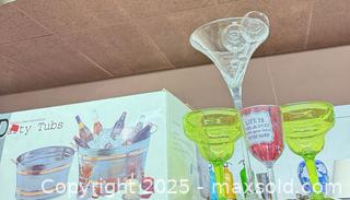 MaxSold Auction: Hammered Stainless Steel Party Tubs with Gold Color Band &#38; Large Party Glasses - Warwick (Rhode Island, USA) SELLER MANAGED Reseller Online Auction - Warwick Avenue