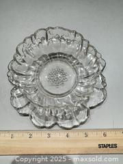 MaxSold Auction: Hazel Atlas Clear Glass Apple-Shaped and Peony Serving Dishes, Set of 6 - Warwick (Rhode Island, USA) SELLER MANAGED Reseller Online Auction - Warwick Avenue