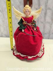 MaxSold Auction: Holiday Lot: Angel Figurine, Decorated Dinner Plates, Poinsettia Tea Set - Warwick (Rhode Island, USA) SELLER MANAGED Reseller Online Auction - Warwick Avenue