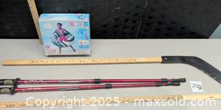 MaxSold Auction: Intex Inflatable Tube with Wooden hockey stick& Pair of Trekking Poles - Warwick (Rhode Island, USA) SELLER MANAGED Reseller Online Auction - Warwick Avenue