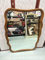 MaxSold Auction: Large Scalloped Rectangular Wood Frame Wall Mirror - Warwick (Rhode Island, USA) SELLER MANAGED Reseller Online Auction - Warwick Avenue