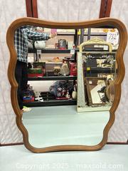 MaxSold Auction: Large Scalloped Rectangular Wood Frame Wall Mirror - Warwick (Rhode Island, USA) SELLER MANAGED Reseller Online Auction - Warwick Avenue