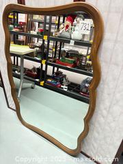 MaxSold Auction: Large Scalloped Rectangular Wood Frame Wall Mirror - Warwick (Rhode Island, USA) SELLER MANAGED Reseller Online Auction - Warwick Avenue