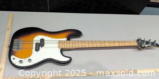 MaxSold Auction: LB10-TS Lyon by Washburn 4-String Electric Bass Guitar, 3-Color Sunburst - Warwick (Rhode Island, USA) SELLER MANAGED Reseller Online Auction - Warwick Avenue
