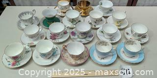 MaxSold Auction: Lot of 18 Teacup &#38; Saucer Sets, Porcelain/Bone China - Warwick (Rhode Island, USA) SELLER MANAGED Reseller Online Auction - Warwick Avenue
