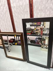 MaxSold Auction: Lot of 2 Framed Wall Mirrors, Brown and Black - Warwick (Rhode Island, USA) SELLER MANAGED Reseller Online Auction - Warwick Avenue