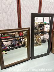 MaxSold Auction: Lot of 2 Framed Wall Mirrors, Brown and Black - Warwick (Rhode Island, USA) SELLER MANAGED Reseller Online Auction - Warwick Avenue