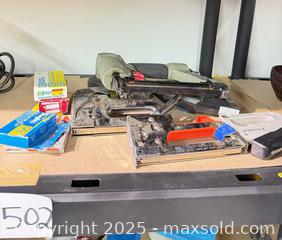 MaxSold Auction: Lot of Handheld Staplers/Tackers and Pneumatic Brad Nailer - Warwick (Rhode Island, USA) SELLER MANAGED Reseller Online Auction - Warwick Avenue