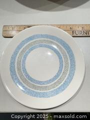 MaxSold Auction: MCM Homer Laughlin White Dinner, Salad &#38; Saucer Set with Blue Rings - Warwick (Rhode Island, USA) SELLER MANAGED Reseller Online Auction - Warwick Avenue