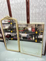 MaxSold Auction: Pair of Ornate Gold-Tone &#38; Gilded Wood Wall Mirrors - Warwick (Rhode Island, USA) SELLER MANAGED Reseller Online Auction - Warwick Avenue