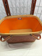 MaxSold Auction: Redman Picnic Basket Lot with Picnic Dishes &#38; Woven Tray - Warwick (Rhode Island, USA) SELLER MANAGED Reseller Online Auction - Warwick Avenue