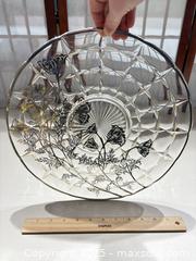 MaxSold Auction: Silver City Flanders Poppy Sterling Silver/Glass Platter, Sterling flatware - Warwick (Rhode Island, USA) SELLER MANAGED Reseller Online Auction - Warwick Avenue