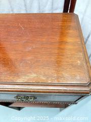 MaxSold Auction: Small Solid Wood Side Table / Nightstand with Drawer - Warwick (Rhode Island, USA) SELLER MANAGED Reseller Online Auction - Warwick Avenue