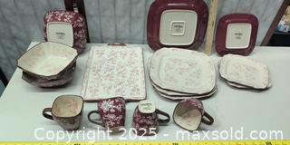 MaxSold Auction: Temptations Floral Lace 15-Piece Glazed Ceramic Serving Set - Warwick (Rhode Island, USA) SELLER MANAGED Reseller Online Auction - Warwick Avenue