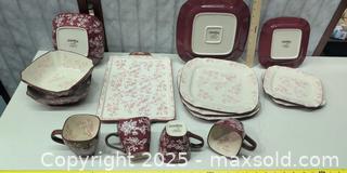 MaxSold Auction: Temptations Floral Lace 15-Piece Glazed Ceramic Serving Set - Warwick (Rhode Island, USA) SELLER MANAGED Reseller Online Auction - Warwick Avenue