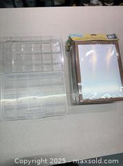 MaxSold Auction: Tin Board with Brown Wood Frame, Plastic Containers  - Warwick (Rhode Island, USA) SELLER MANAGED Reseller Online Auction - Warwick Avenue