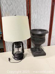 MaxSold Auction: Vintage Hurricane Lantern Table Lamp, Planter  - Warwick (Rhode Island, USA) SELLER MANAGED Reseller Online Auction - Warwick Avenue