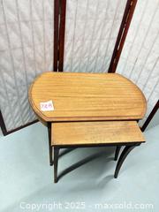 MaxSold Auction: Vintage Mid-Century Mahogany Nesting Side Tables (Set of 2) - Warwick (Rhode Island, USA) SELLER MANAGED Reseller Online Auction - Warwick Avenue