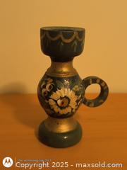 MaxSold Auction: Original wood hand painted candle holder - South Frontenac (Ontario, Canada) SELLER MANAGED Downsizing Online Auction - Battersea Road