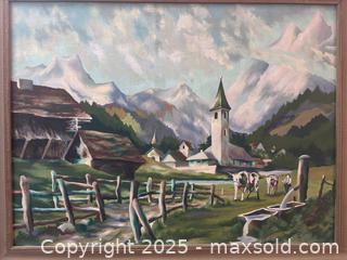 MaxSold Auction: ANGUS, MYRON (Canadian, 1926-2004) - Alpine landscape oil painting - Toronto (Ontario, Canada) PARTNER MANAGED Estate Sale Online Auction - Esandar Drive (STORAGE)
